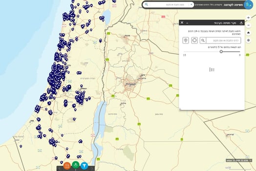 מפת מקומות חשיפה לחולי קורונה